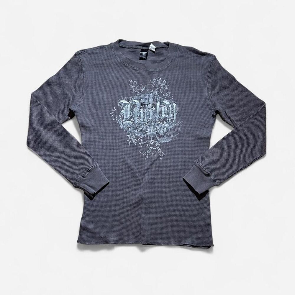 Hurley Insane Y2K Graphic Heavyweight Thermal Waffle Long Sleeve Shirt